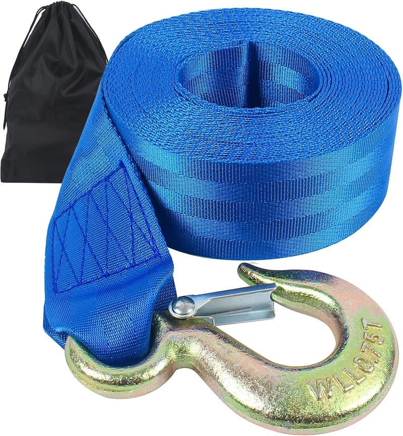 VEITHI Boat Winch Strap with Hook,Winch Strap for Boat Trailer,Boat Trailer Winch Strap 2 inch x 20 foot, Great for Boat, Truck, Jet Ski and Car Trailers Towing and Heavy Duty Equipment (Choose Color) - Image 1